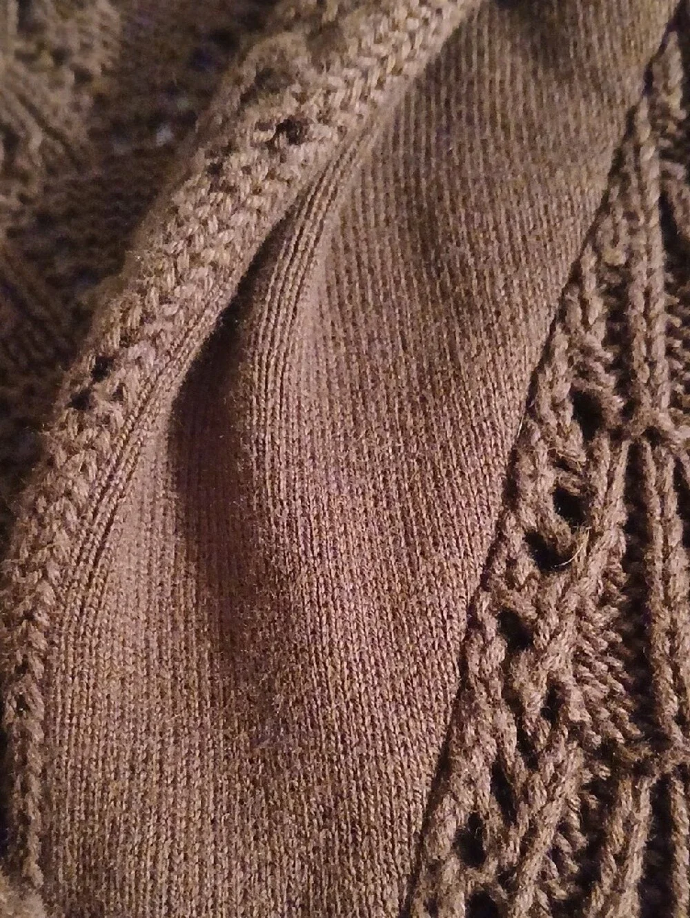 Charter Club Brown Cable-Knit Shawl Collar Cardigan